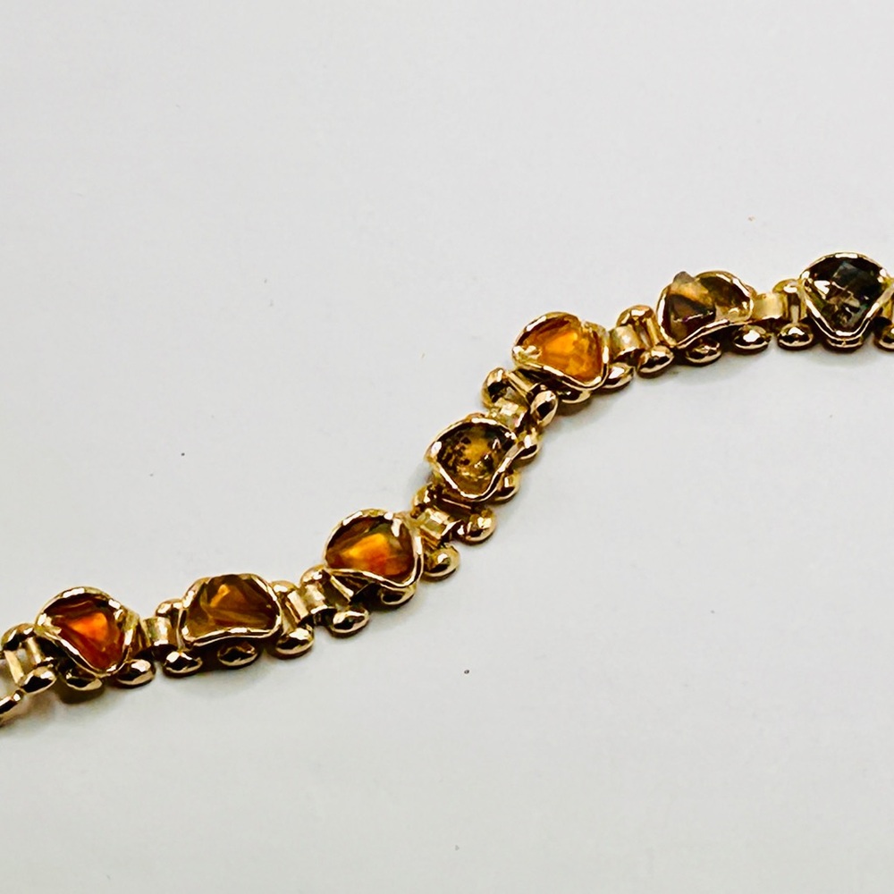 Vintage Montana Moss Agate Gold Tone Link Bracelet Excellent Vintage Condition